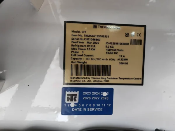 Contenedor refrigerado de 40 pies High Cube